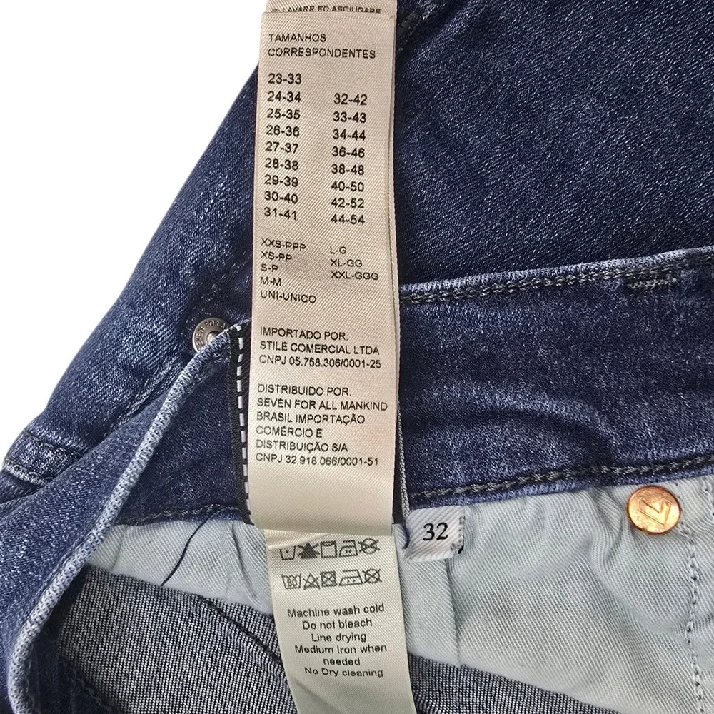 7 For All Mankind Austyn Squiggle Jeans Mens 32 Dark Lago Blue Straight Designer